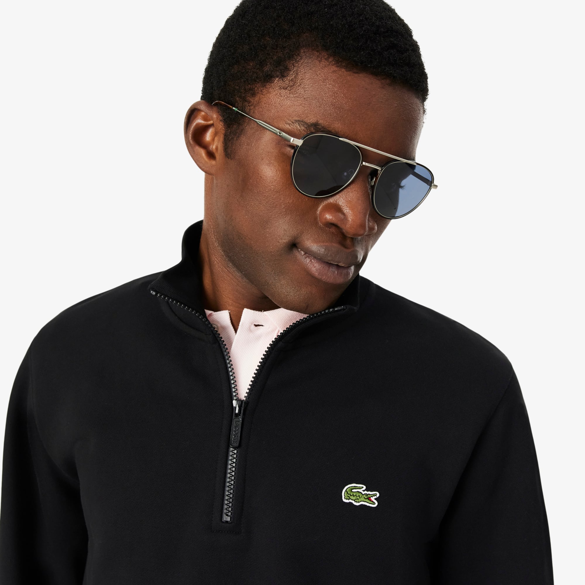 Moletom com Ziper Masculino Lacoste em French Terry