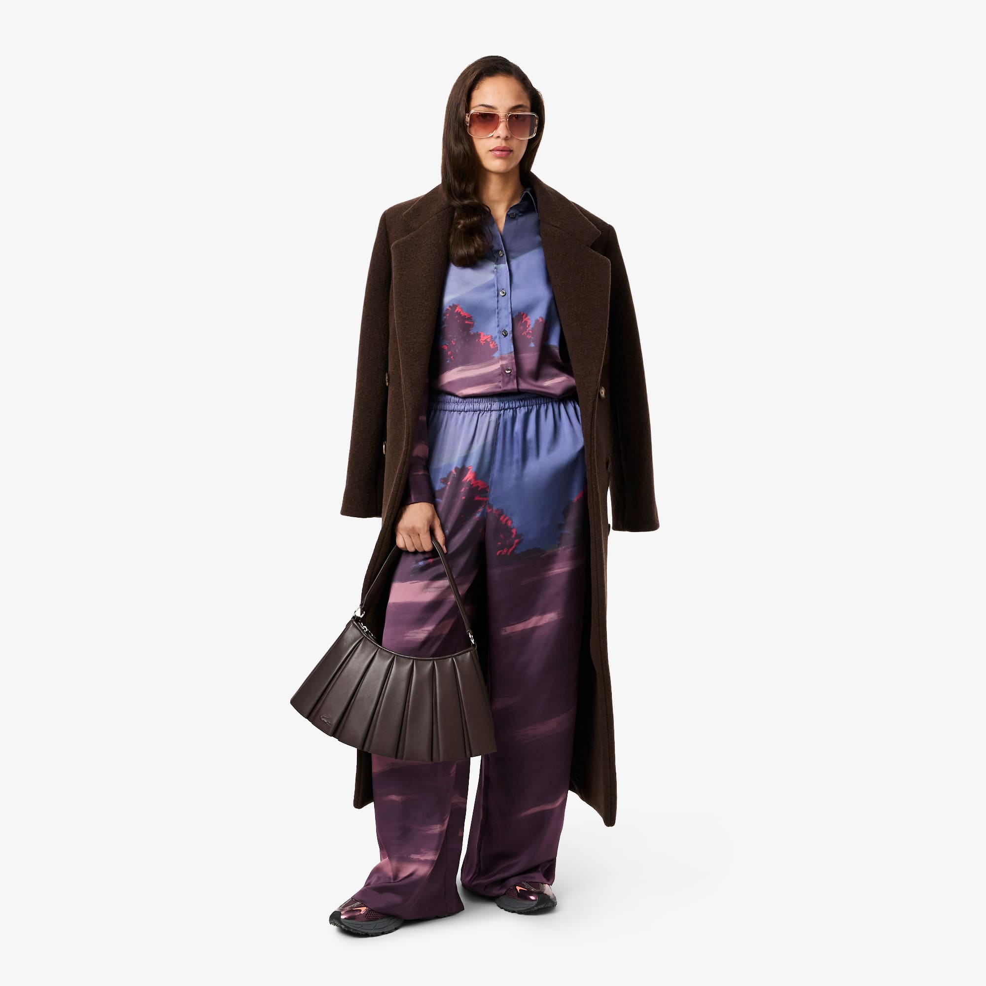 ラッセン Camiseta Oversized Feminina de Cetim com Estampa