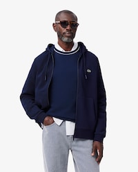Moletom Canguru Masculino com Z&iacute;per Lacoste