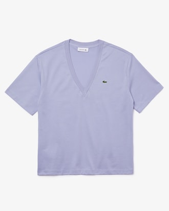 Remera De Mujer En Algod&oacute;n De Primera Calidad Con Cuello Escote V