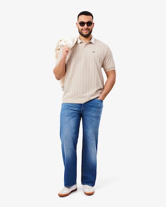 Polo Cl&aacute;ssico Fit em Jacquard Monograma