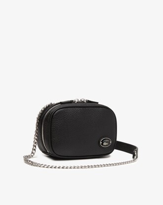 Bolso cuadrado de mujer Lacoste en cuero granulada