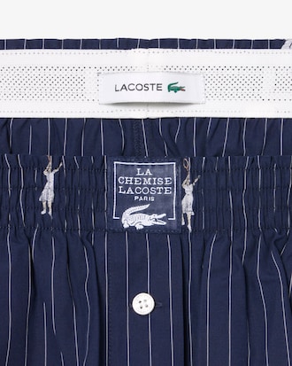 Shorts Boxer de Popeline de Algod&atilde;o Jacquard   