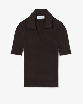 Short Sleeved 3D Knit Polo Shirt