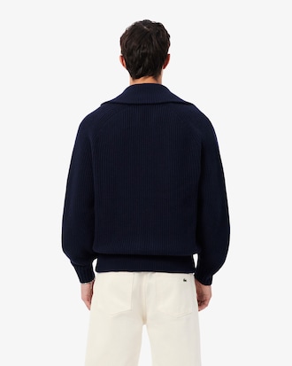 Wool High Neck Zipped Sweater