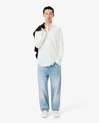 Cal&ccedil;a Jeans Indigo de Corte Reto com 5 Bolsos