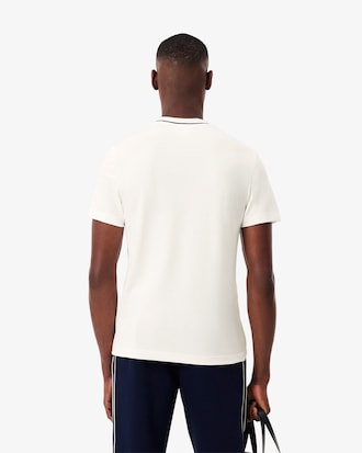 Camiseta de Piqu&eacute; com Gola Listrada em Stretch