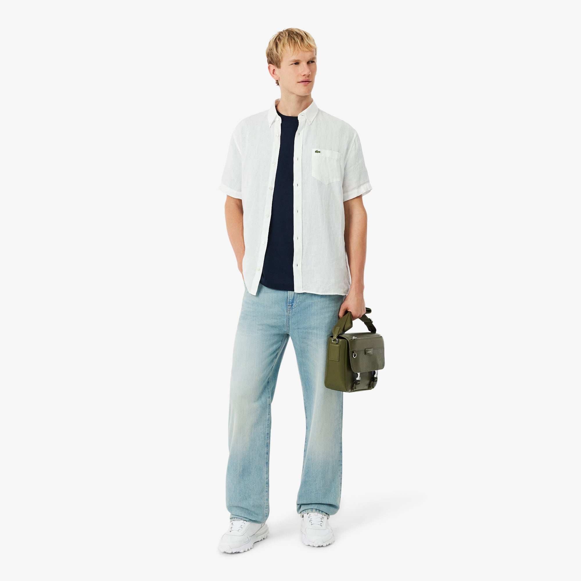 Camiseta Oversized Lacoste de Malha Pesada Unissex