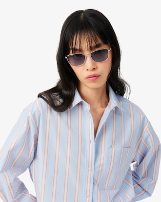 Camisa oversized de popel&iacute;n de algod&oacute;n