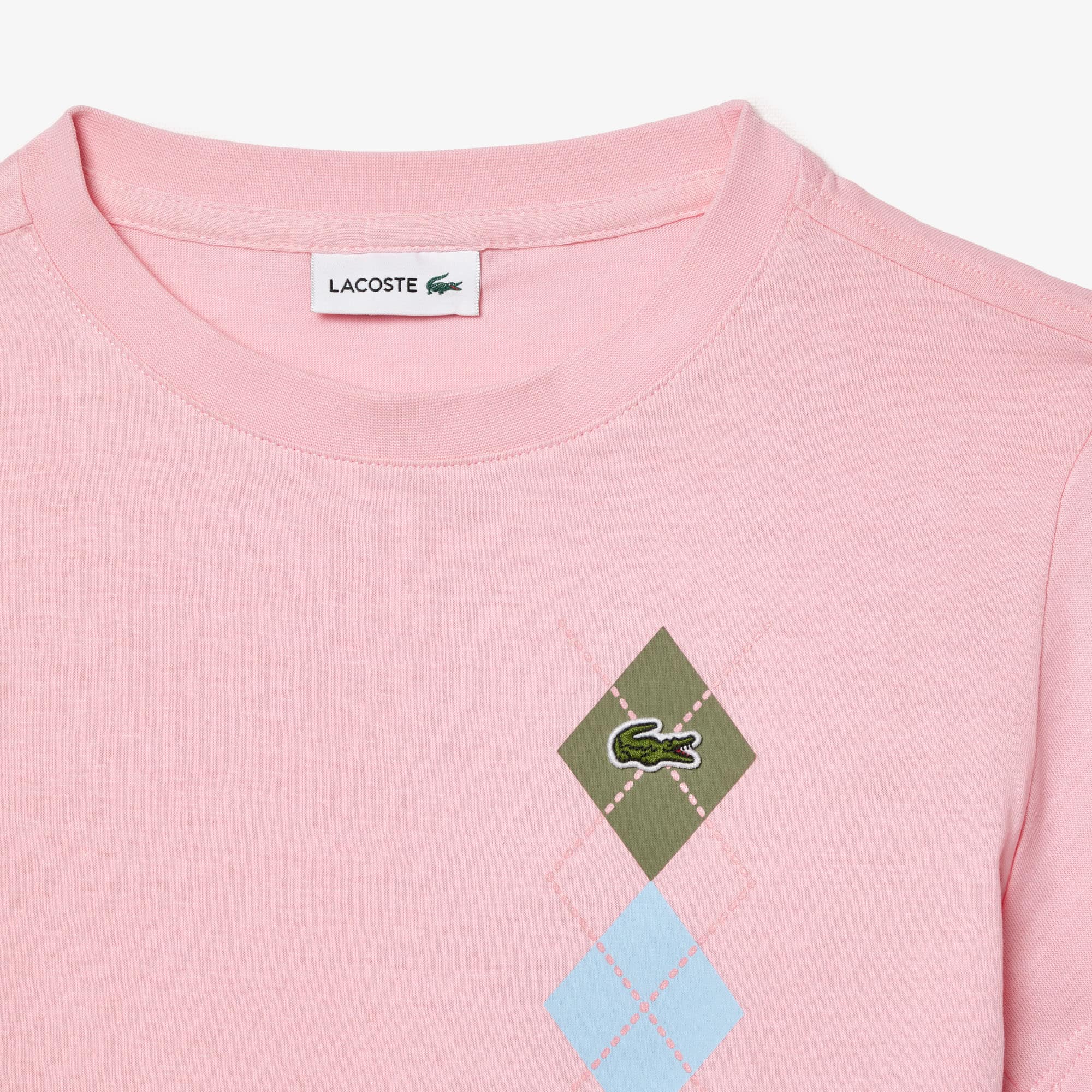 Camiseta Retro com Estampa Argyle Lacoste Infantil