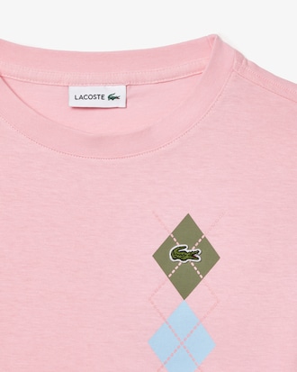 Camiseta de Algodão com Estampa Argyle