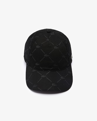 Bon&eacute; unissex Lacoste LIVE em algod&atilde;o com estampa de monograma