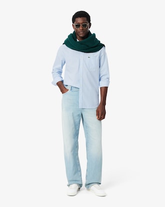 Camisa em Popeline Gingham de Caimento Regular