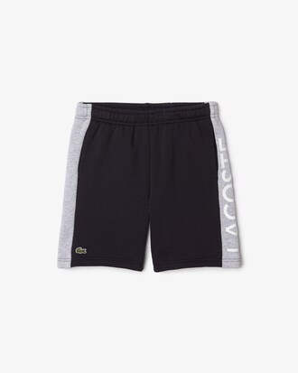 Short infantil Lacoste em algodão orgânico com listras coloridas