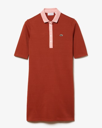 Vestido polo feminino em piqu&eacute; de algod&atilde;o premium