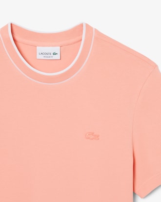 Camiseta de Piqu&eacute; com Gola Listrada em Stretch