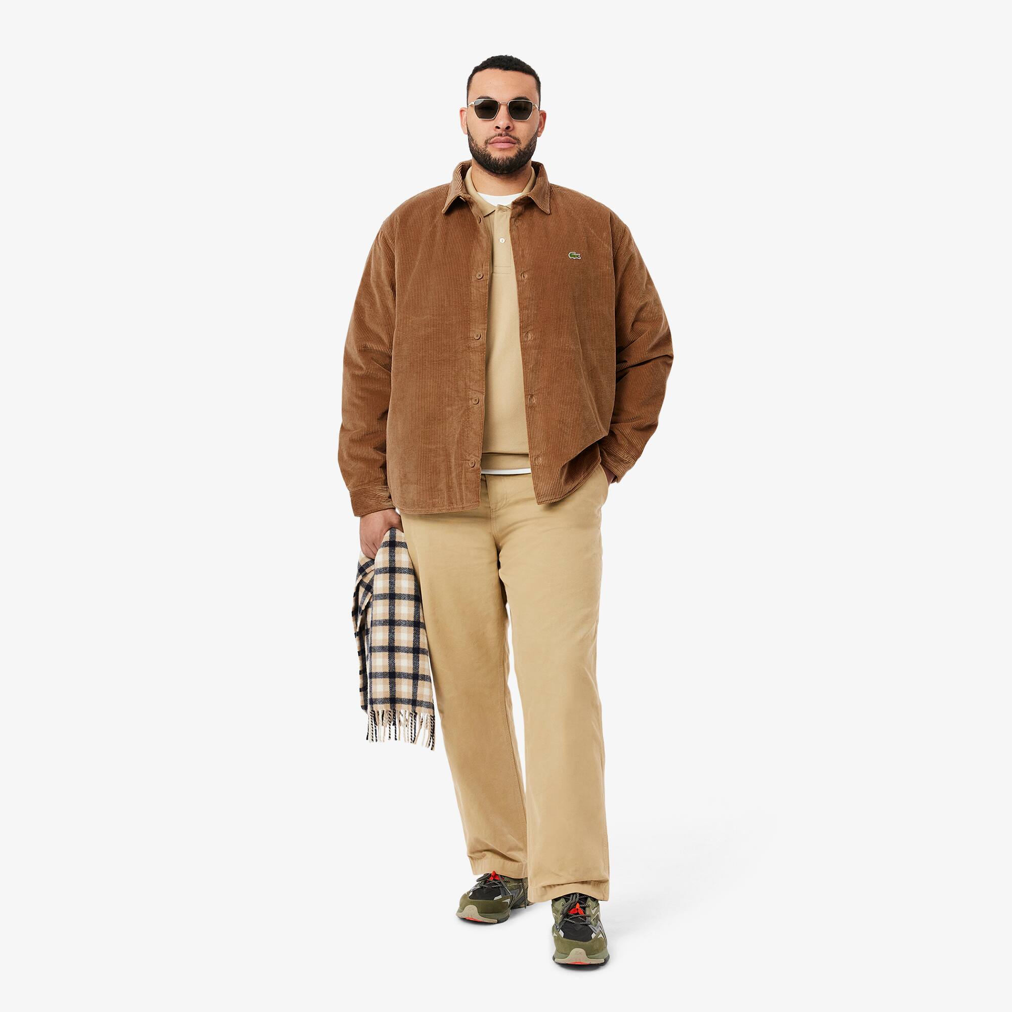 Camisa Overshirt Lacoste de Manga Longa em Veludo Cotelê