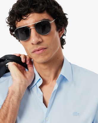 Camisa Slim Fit em Popeline Stretch