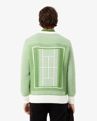 Jersey de jacquard gr&aacute;fico con pista de tenis