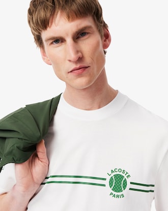 Camiseta em Malha de Algod&atilde;o Bordada e Estampada