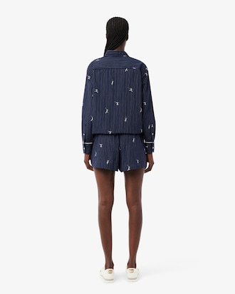 Pantal&oacute;n corto tipo b&oacute;xer de jacquard de popel&iacute;n de algod&oacute;n   