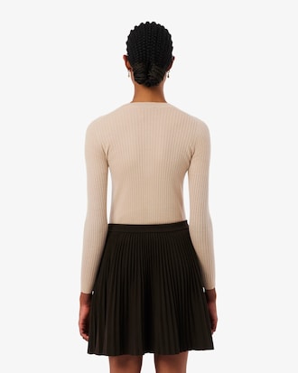 Rib Knit Merino Wool Cardigan