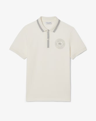 Camisa Polo L.12.12 Badge Print, Ajuste Regular