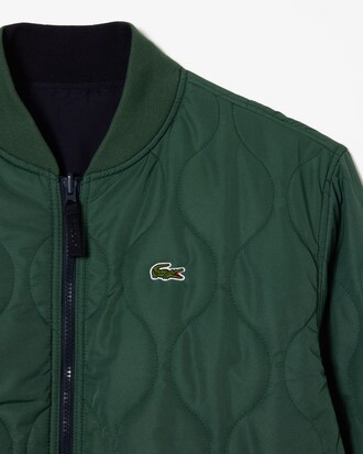 Jaqueta bomber masculina em tafetá acolchoado reversível