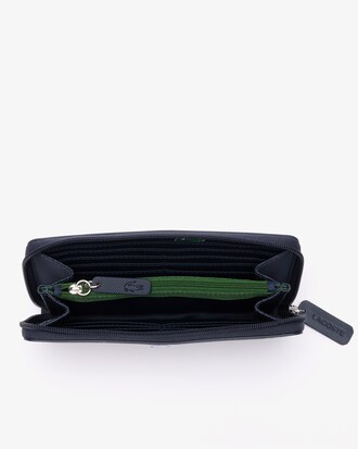 Billetera Con Cierre Y Estampado De Cocodrilo 