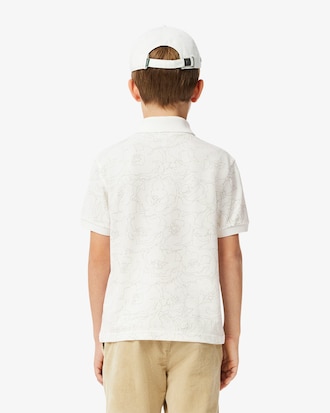 Polo em Mini Piqué com Estampa Floral