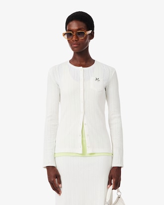 Campera de punto pointelle de corte ajustado