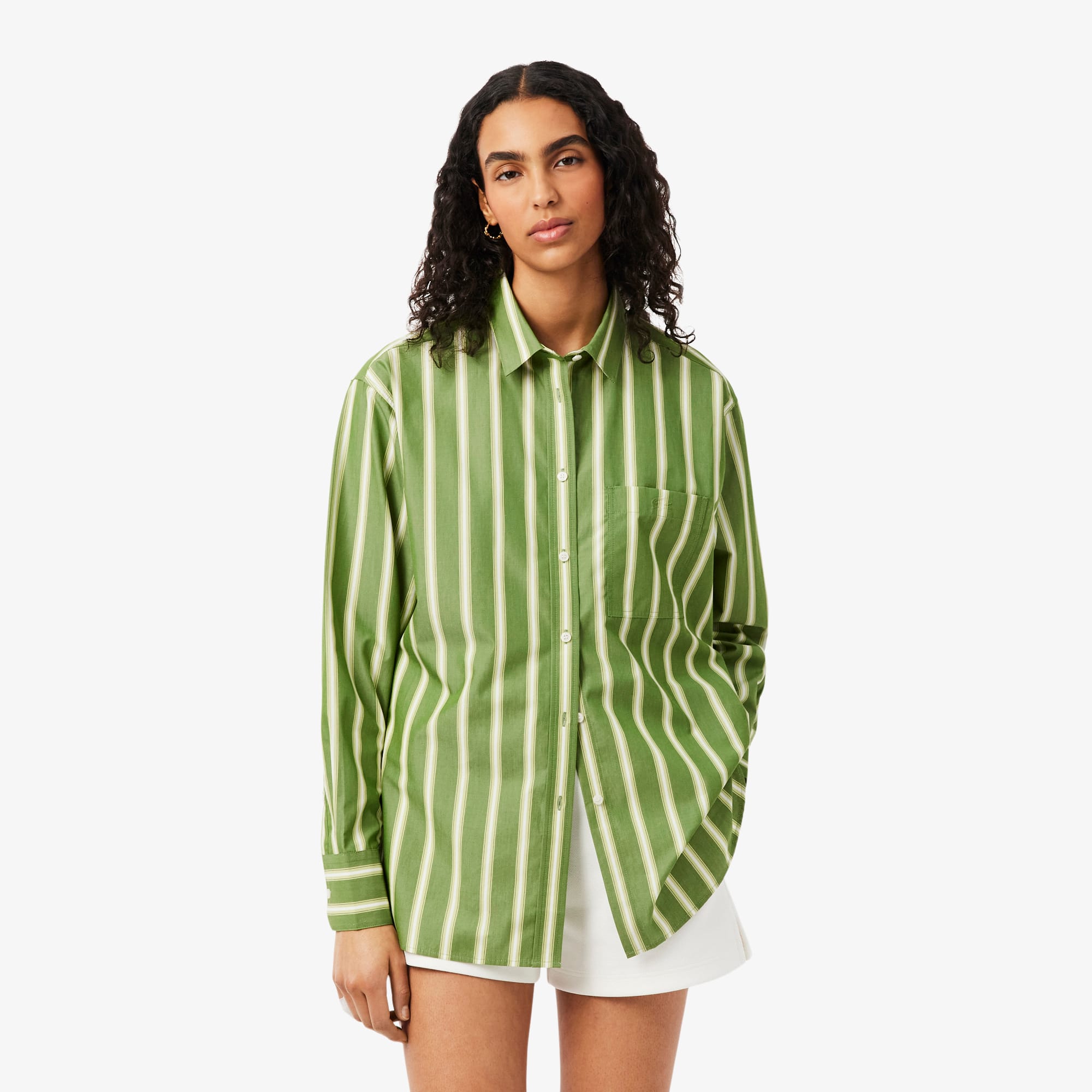 Camisa longa Oversized em Popeline de Algodão