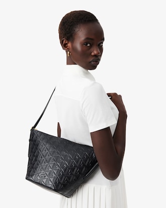 Maheki Embossed Leather Hobo Bag