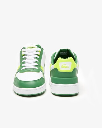 T&ecirc;nis masculino Lacoste T-Clip em couro com colorblock