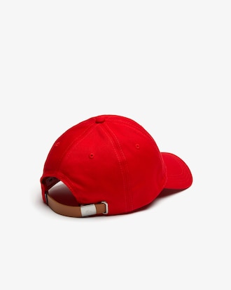 Bon&eacute; masculino em algod&atilde;o com tira contrastante e crocodilo