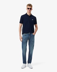 Cal&ccedil;a Jeans Slim Fit Indigo com 5 Bolsos