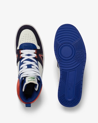 Tênis masculino Lacoste L001 Mid em couro com colorblock