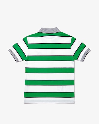 Polo infantil Lacoste em piqu&eacute; de algod&atilde;o listrado