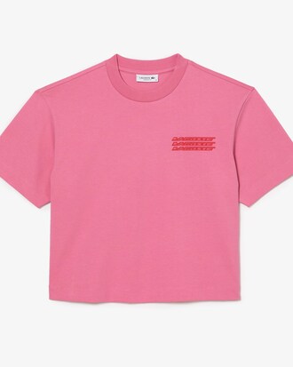 Camiseta feminina Lacoste oversized em jérsei de algodão
