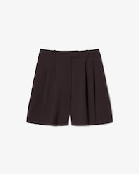 Bermuda Plissada Oversized em Mistura de L&atilde;