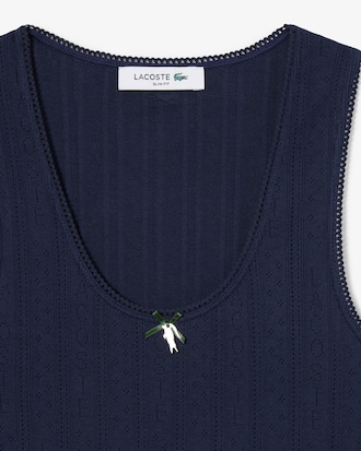 Musculosa de Algodón Pointelle Slim Fit