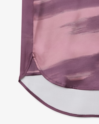 Camisa Oversize Estampada de Satén Landscape