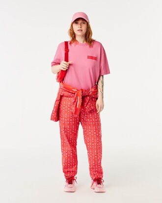 Camiseta feminina Lacoste oversized em jérsei de algodão