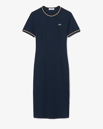 Vestido Camiseta em Jersey com Detalhe de Acabamento