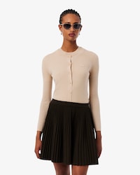 Cardigan de L&atilde; Merino de Malha Canelada