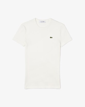 Camiseta de Algodão Canelada com Caimento Ajustado