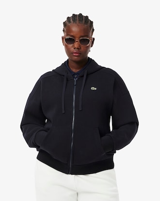 Blusa de Moletom com Capuz  Piqu&eacute; com Z&iacute;per