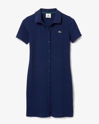 Women’s Lacoste LIVE Ribbed Knit Buttoned Dress