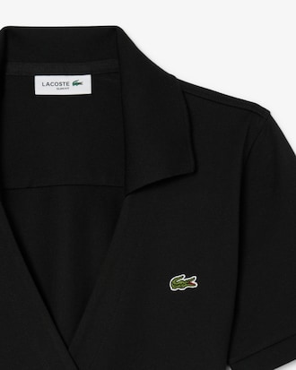 Vestido polo envolvente de mini piqu&eacute; el&aacute;stico