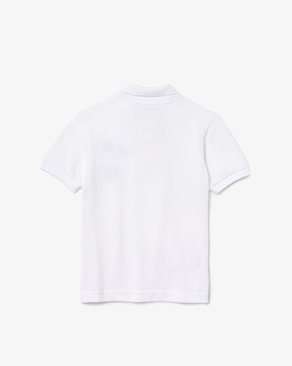 Polo infantil Lacoste em piqu&eacute; de algod&atilde;o macio com emblemas